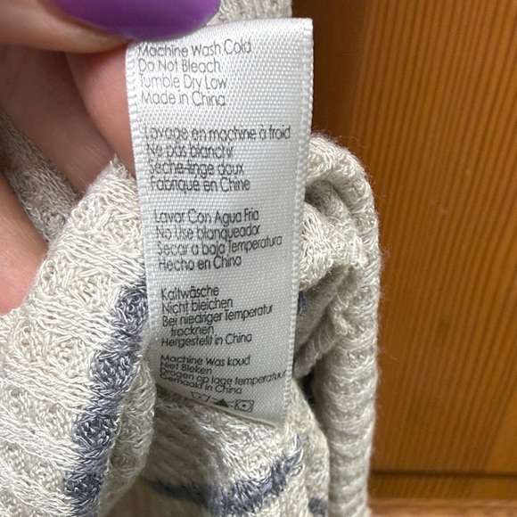 P.J. Salvage Gray and White Striped Tank Top - Picture 4 of 5